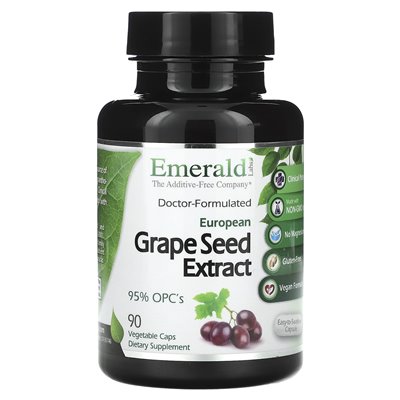 Emerald Laboratories, European Grape Nesive Extract, 90 czapek warzywnych Emerald Laboratories, European Grape Nesive Extract, 90 czapek warzywnych