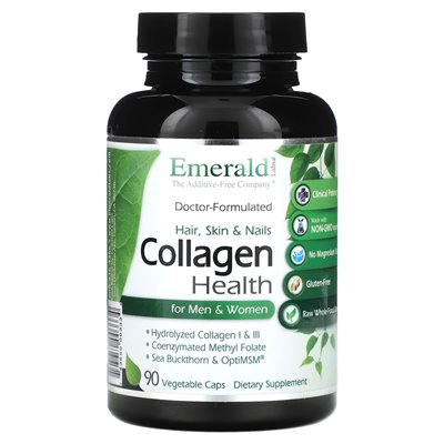 Emerald Laboratories, Collagen Health for Men &amp Women, 90 czapek warzywnych