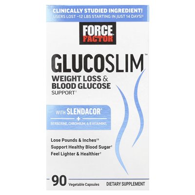Współczynnik siły, Glucoslim ™, utrata masy ciała i wsparcie glukozy we krwi, 90 kapsułek warzywnych