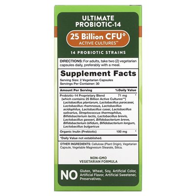 Nature's Truth, Ultimate Probiotic-14, 25 miliardów, 60 kapsułek wegetariańskich Nature's Truth, Ultimate Probiotic-14, 25 miliardów, 60 kapsułek wegetariańskich
