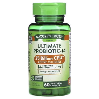 Nature's Truth, Ultimate Probiotic-14, 25 miliardów, 60 kapsułek wegetariańskich Nature's Truth, Ultimate Probiotic-14, 25 miliardów, 60 kapsułek wegetariańskich