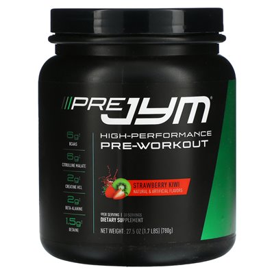 JYM Suplement Science, Pre JYM, wysokowydajny trening, truskawkowy kiwi, 1,7 funta (780 g) JYM Suplement Science, Pre JYM, wysokowydajny trening, truskawkowy kiwi, 1,7 funta (780 g)