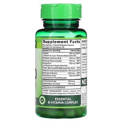 Nature's Truth, Balanced B-100, High Strength, 60 Quick Release Capsules