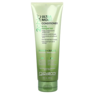 Giovanni, 2Chic, Ultra-Moist Conditioner, dla suchych, uszkodzonych włosów, awokado + oliwy z oliwek, 8,5 fl oz (250 ml)
