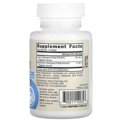 Formuły jarrow, luteina, 20 mg, 120 softgels Formuły jarrow, luteina, 20 mg, 120 softgels