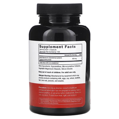 Współczynnik siły, Reishi, 600 mg, 100 kapsułek warzywnych