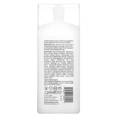 Giovanni, Tree Tree Triple Treat, Invigorating Condition, dla wszystkich rodzajów włosów, 2 flory (60 ml) Giovanni, Tree Tree Triple Treat, Invigorating Condition, dla wszystkich rodzajów włosów, 2 flory (60 ml)