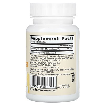 Jarrow Formulas, MK-7, 90 McG, 120 SoftGels