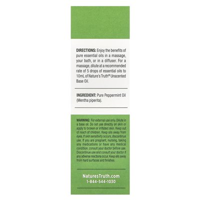 Prawda natury, czysty olejek eteryczny, orzeźwiający mięta, 0,51 fl oz (15 ml)