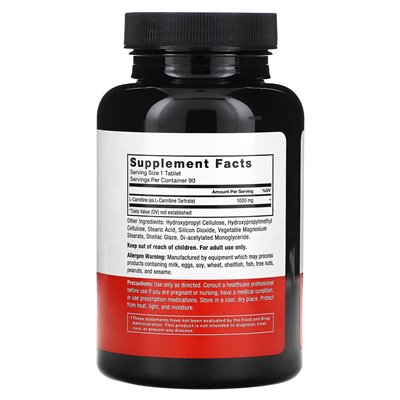 Współczynnik siły, L-karnityna, 1000 mg, 90 tabletek
