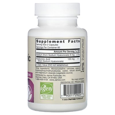 Jarrow Formulas, Hyaluronic Acid, 120mg, 120 Vegetarian Capsules