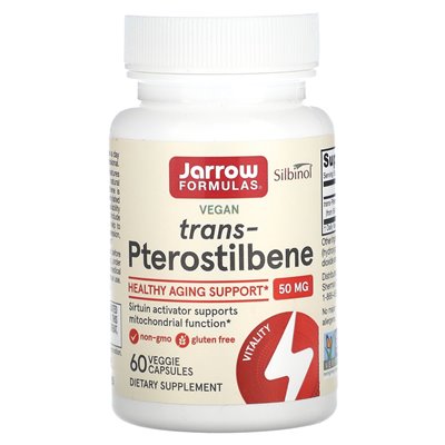 Jarrow Formulas, Trans-Pterostilbene, 50 mg, 60 Veggie Capsules Jarrow Formulas, Trans-Pterostilbene, 50 mg, 60 Veggie Capsules