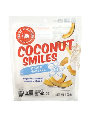Made in Nature, Bio-Kokosnuss-Lächeln, Ahorn-Vanille, 3 oz (85 g) Made in Nature, Bio-Kokosnuss-Lächeln, Ahorn-Vanille, 3 oz (85 g)