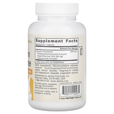 Jarrow Formulas, Curcumin Phytosom, 500 mg, 120 vegetarische Kapseln