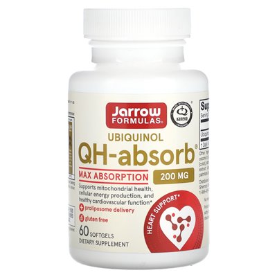 Jarrow Formulas, Ubiquinol, QH-Absorb, Max Absorption, 200mg, 60 Soft