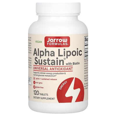 Jarrow Formulas, Alfa Liponowa Sustain z Biotyną, 120 Tabletek
