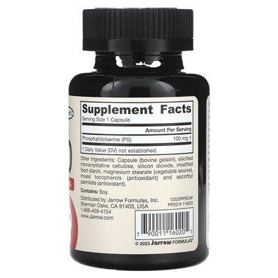 Jarrow Formulas, PS100, Phosphatidylserine, 100mg, 120 Capsules