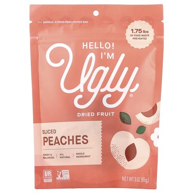 Hi!I'm Ugly, Trockenfrüchte, Pfirsichscheiben, 3 Unzen (85 G)