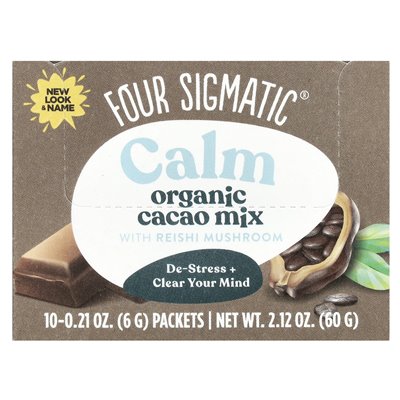 Four Sigma Peaceful Bio-Reishi-Pilz-Kakao-Mischung, 10 Packungen, je 0,21 oz (6 g)