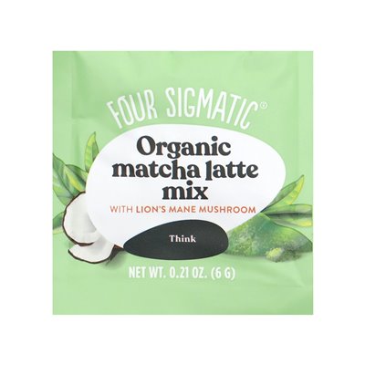 Cztery sigmatyczne, pomyśl, organiczna mieszanka latte matcha z grzybami lwa, 10 pakietów, 0,21 uncji (6 g) każdy Cztery sigmatyczne, pomyśl, organiczna mieszanka latte matcha z grzybami lwa, 10 pakietów, 0,21 uncji (6 g) każdy