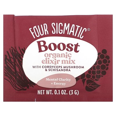 Four Sigma, Supercharge, Organic Cordyceps Mushroom & Schisandra Elixir Blend, 20 Packets, 0.1 Ounce (3