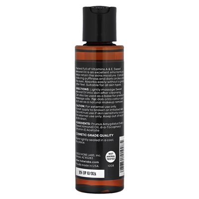 Hobe Labs, Essentials, Sweet Migond Oil, 4 Fl Oz (118 ml)