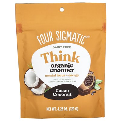 Four Sigmatic, Think Organic Creamer, Dairy Free, Cacao Coconut, 4,23 uncji (120 g)