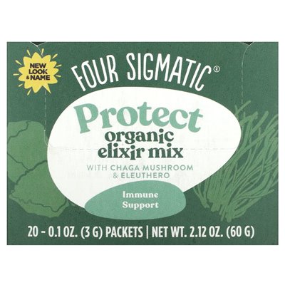 Four Sigma Protection Bio-Chaga-Pilz- und Eleuthero-Elixiermischung, 20 Päckchen, je 0,1 oz (3 g) Four Sigma Protection Bio-Chaga-Pilz- und Eleuthero-Elixiermischung, 20 Päckchen, je 0,1 oz (3 g)