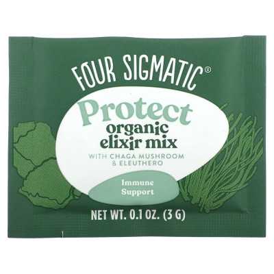 Four Sigma Protection Bio-Chaga-Pilz- und Eleuthero-Elixiermischung, 20 Päckchen, je 0,1 oz (3 g) Four Sigma Protection Bio-Chaga-Pilz- und Eleuthero-Elixiermischung, 20 Päckchen, je 0,1 oz (3 g)