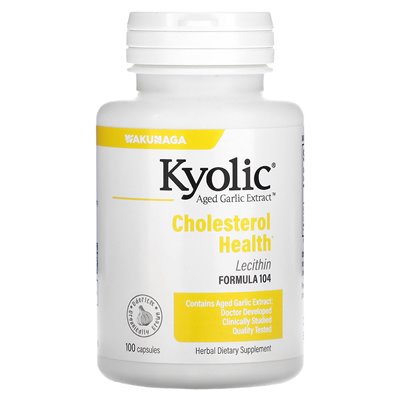 Kyolic, Aged Garlic Extract ™, z lecytyną, zdrowiem cholesterolu, 100 kapsułek Kyolic, Aged Garlic Extract ™, z lecytyną, zdrowiem cholesterolu, 100 kapsułek
