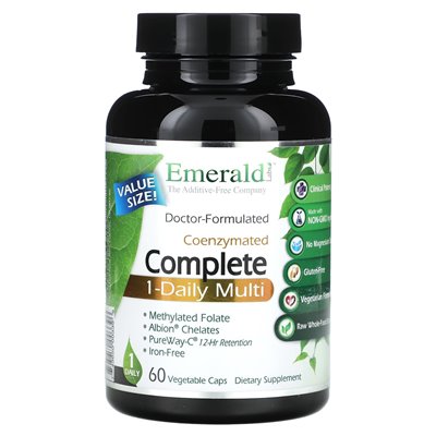 Emerald Laboratories, koenzymowane kompletne 1 dni wielokrotne, 60 czapek warzywnych