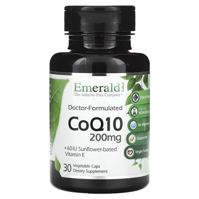 Emerald Laboratories, COQ10, 200 mg, 30 czapek warzywnych