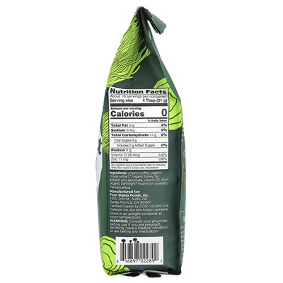 Four Sigma Protective Bio-Kaffee mit Vitamin D, Chaga- und Truthahnschwanzpilzen, gemahlen, mittlere Röstung, 12 Unzen (