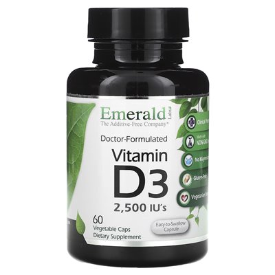 Emerald Labs, Vitamin D3, 2500 IU, 60 Vegetable Caps