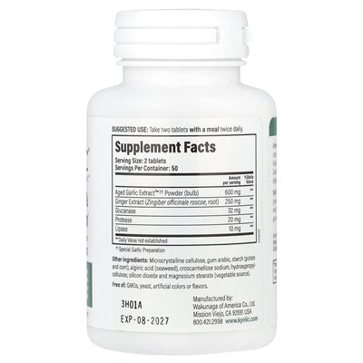 Kyolic, Aged Garlic Extract ™, Cleanse & Trawestion, Formuła 102, 100 tabletek wegetariańskich Kyolic, Aged Garlic Extract ™, Cleanse & Trawestion, Formuła 102, 100 tabletek wegetariańskich