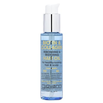 Giovanni, Biotin & Collagen Hair Oil, Rebonding & Restoring, 1.9 fl oz (56 ml) Giovanni, Biotin & Collagen Hair Oil, Rebonding & Restoring, 1.9 fl oz (56 ml)