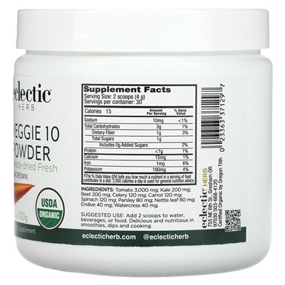 Eklektyczne zioło, proszek wegetariański 10, 4,2 uncji (120 g)
