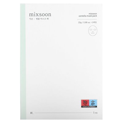 Mixsoon, Centella Beauty Mask Pack, 5 masek, 0,17 uncji (5 g) każdy Mixsoon, Centella Beauty Mask Pack, 5 masek, 0,17 uncji (5 g) każdy