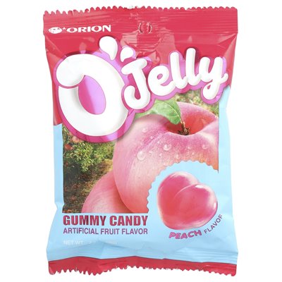 Orion, O'Jelly Gummy Candy, Peach, 2,33 uncji (66 g)