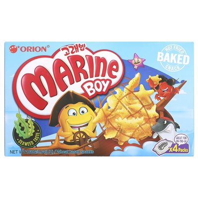 Orion, chłopiec morski, przekąski na bazie pszenicy, wodorosty, 4 paczki, 1,41 uncji (40 g)