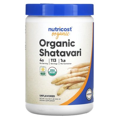 Nutricost, Organiczne Shatavari, niezmienne, 16,2 uncji (454 g)