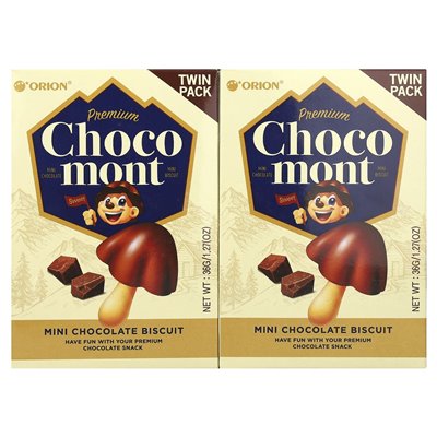 Orion, Premium Choco Mont, mini czekoladowy herbatnik, 2 paczki, 1,27 uncji (36 g) każdy