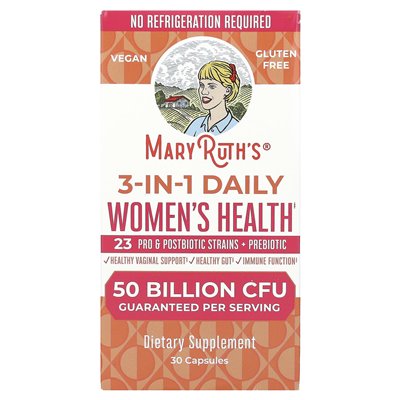 Maryruth's, 3-w-1 dzienne zdrowie kobiet, 50 miliardów CFU, 30 kapsułek