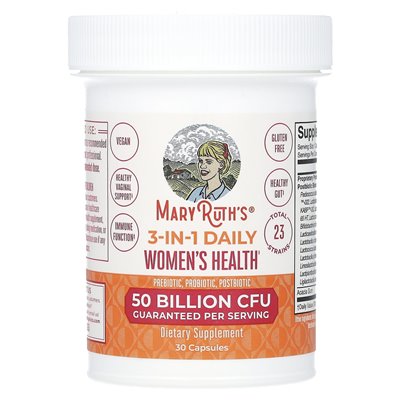 Maryruth's, 3-w-1 dzienne zdrowie kobiet, 50 miliardów CFU, 30 kapsułek