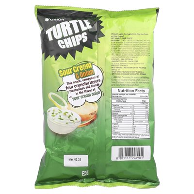 Orion, chipsy żółwiowe, kwaśna cebula, 5,64 uncji (160 g)