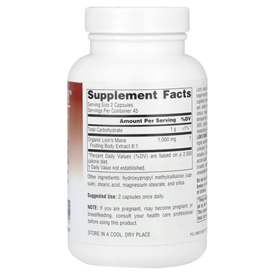 Planetary Herbals, Lion's Mane, 1000 mg, 90 kapsułek wegańskich (500 mg na kapsułkę)