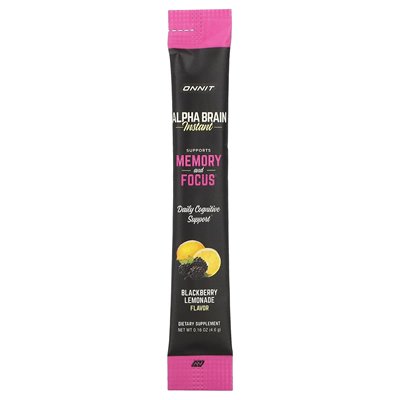 Onnit, Alphabrain Instant, Memory & Focus, Blackberry Lemonade, 30 pakietów, 0,16 uncji (4,6 g) Onnit, Alphabrain Instant, Memory & Focus, Blackberry Lemonade, 30 pakietów, 0,16 uncji (4,6 g)