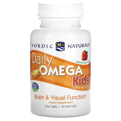 Nordic Naturals, codzienne dzieci Omega, naturalne owoce, 30 miękkich żeli
