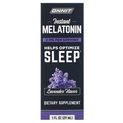 Onnit, instant melatonin, lavender, 3 mg, 1 fl oz (29 ml)