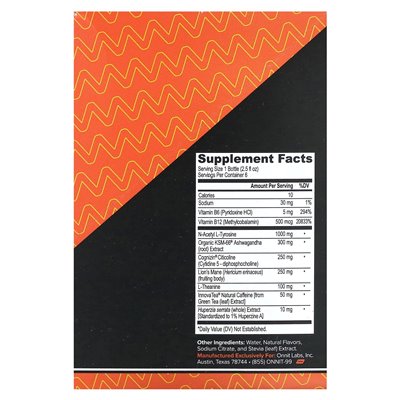 Onnit, Alpha Brain Focus, Pfirsich, 6 Tabletten, 2,5 fl oz (75 ml)